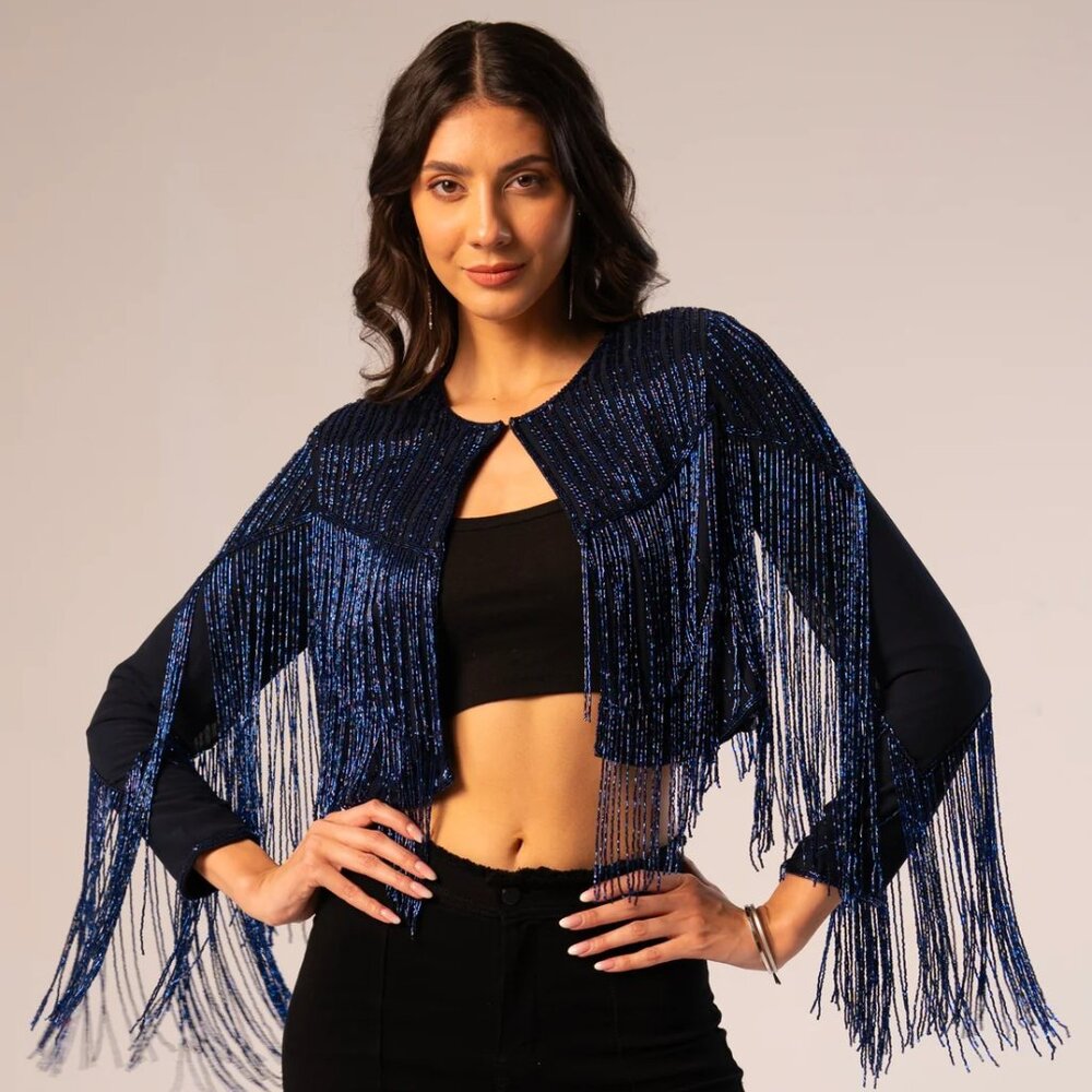 NWT Rose & Nancy Beaded Fringe Jacket